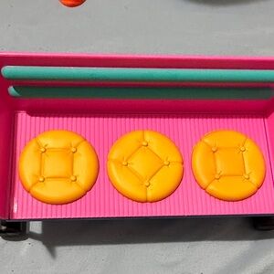 Dollhouse Pink and Yellow Doll Sofa